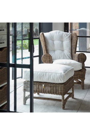   Cushioned Rattan Ottoman | Oroa.com