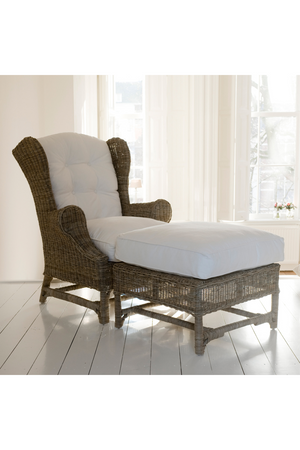   Cushioned Rattan Ottoman | Oroa.com