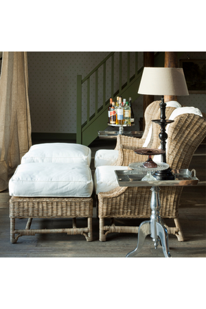   Cushioned Rattan Ottoman | Oroa.com