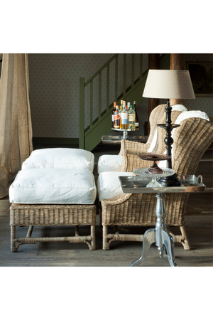   Cushioned Rattan Ottoman | Oroa.com
