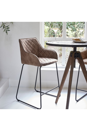   Quilted Leather Counter Stool | Oroa.com