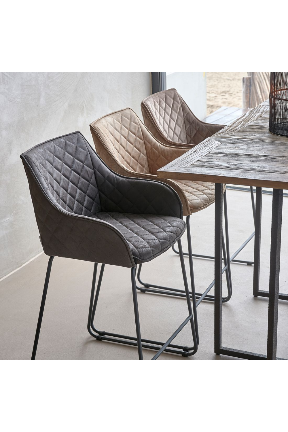   Quilted Leather Counter Stool | Oroa.com