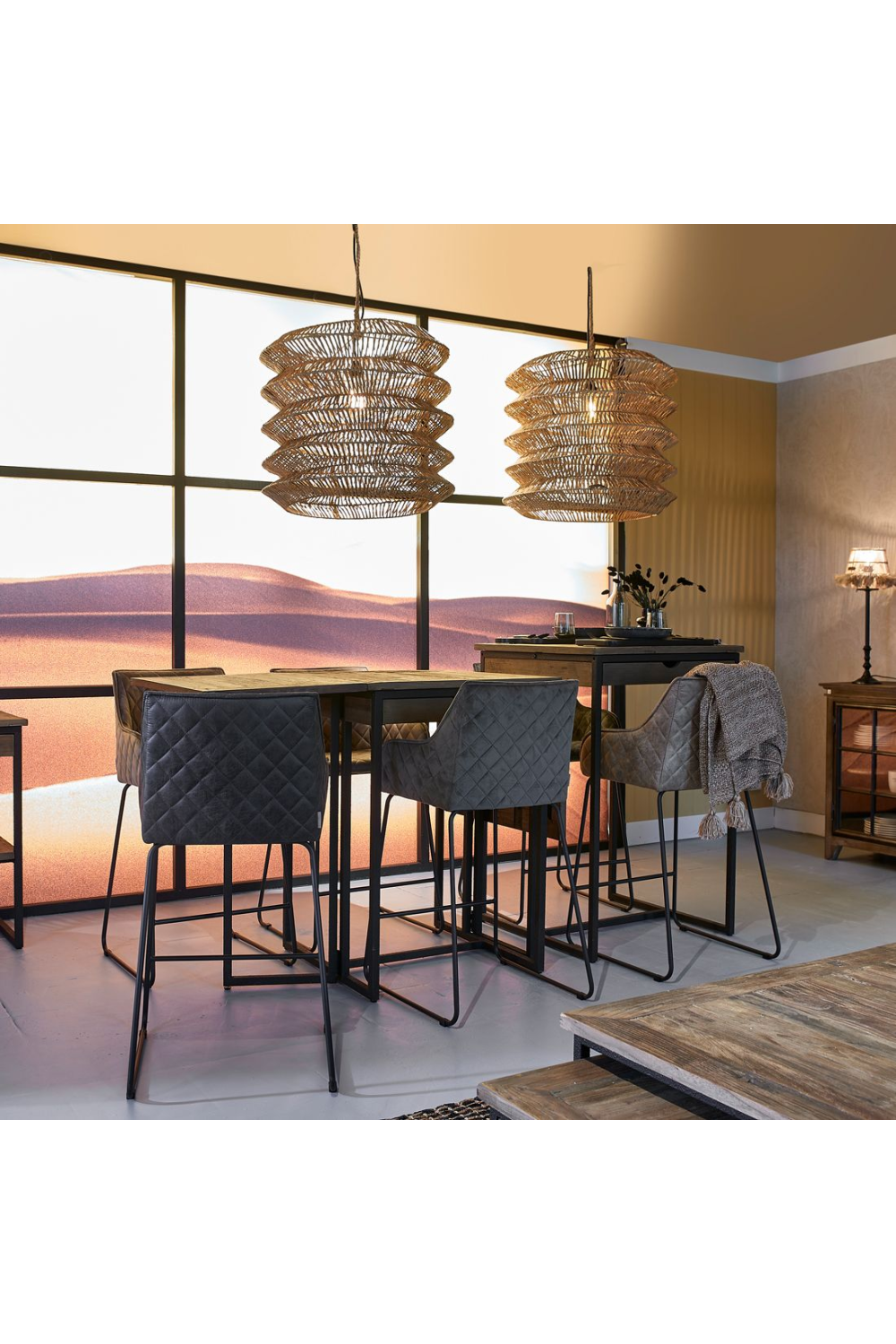  Quilted Leather Counter Stool | Oroa.com