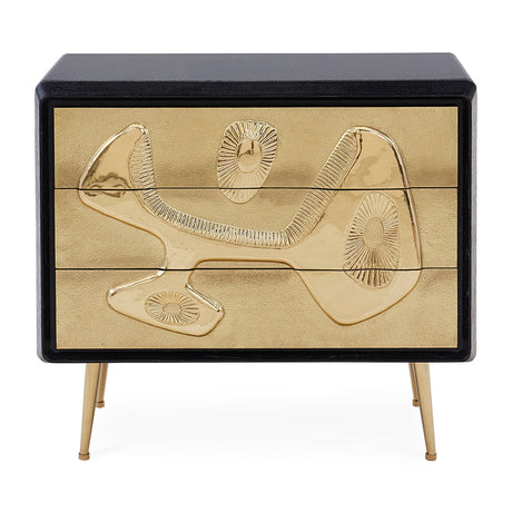   Hammered Brass 3-Drawer Chest | Oroa.com