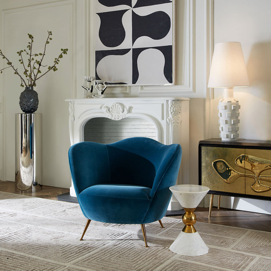   Wave Top Velvet Lounge Chair | Oroa.com