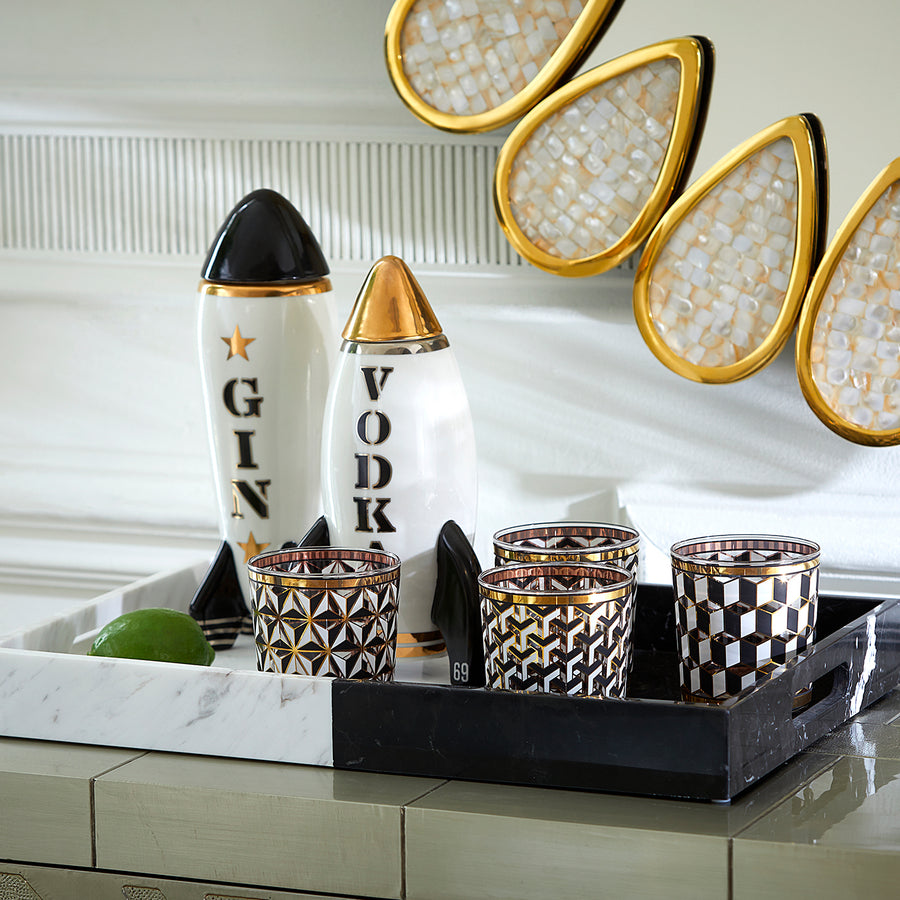   Gold Detail Glassware Set (4) | Oroa.com