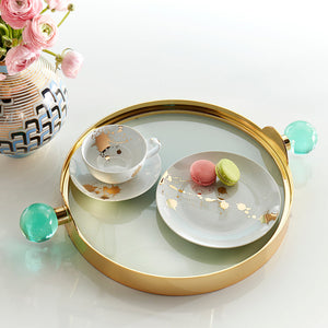   Brass Framed Round Tray | Oroa.com
