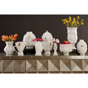   Gilded Porcelain Face Urn | Oroa.com