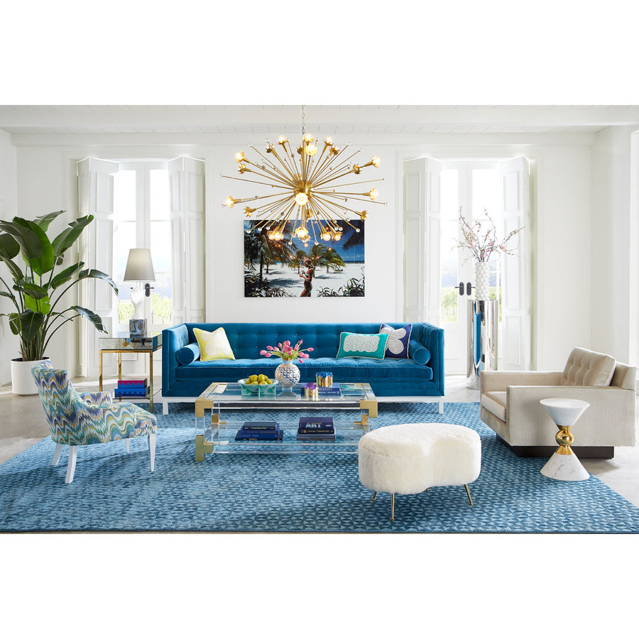   Brass Legs Upholstered Ottoman | Oroa.com