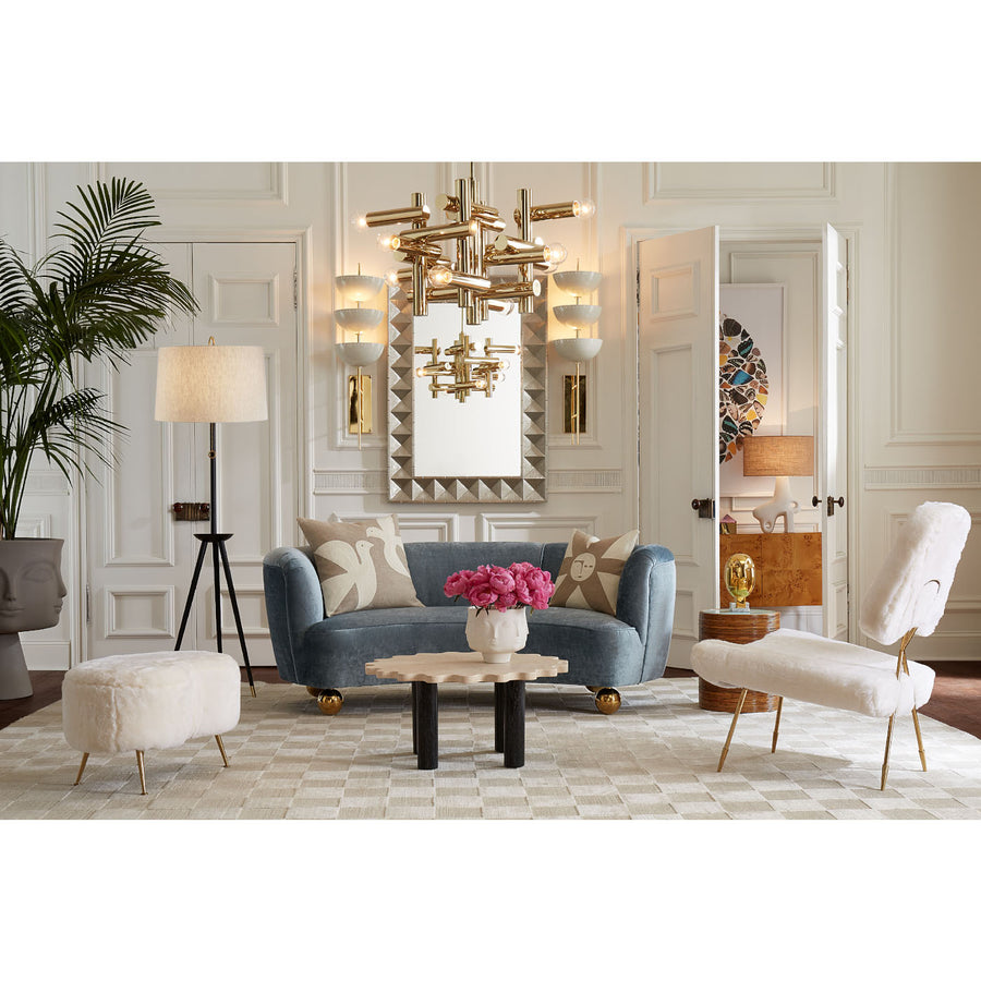  Brass Legs Upholstered Ottoman | Oroa.com