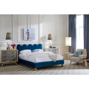   Blue Velvet Queen Bed | Oroa.com