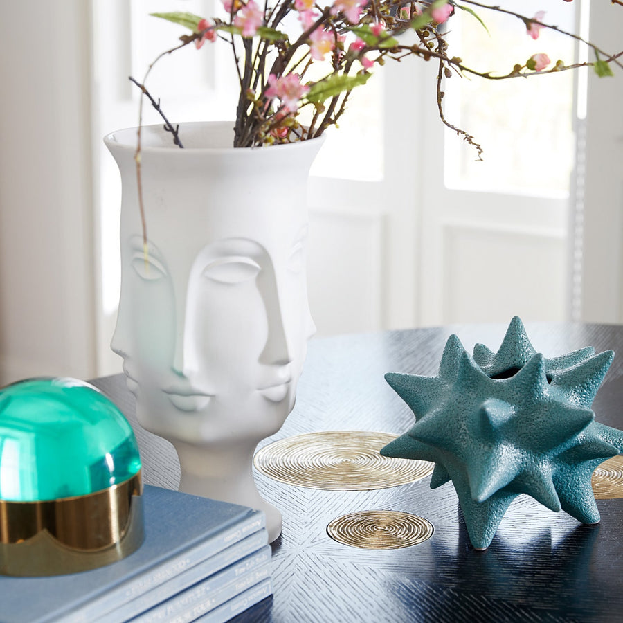 Unglazed Porcelain Faces Urn | Jonathan Adler Dora Maar | Oroa.com