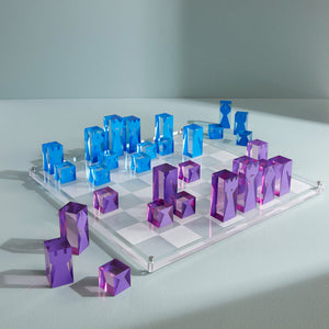   Blue & Purple Acrylic Chess Set | Oroa.com