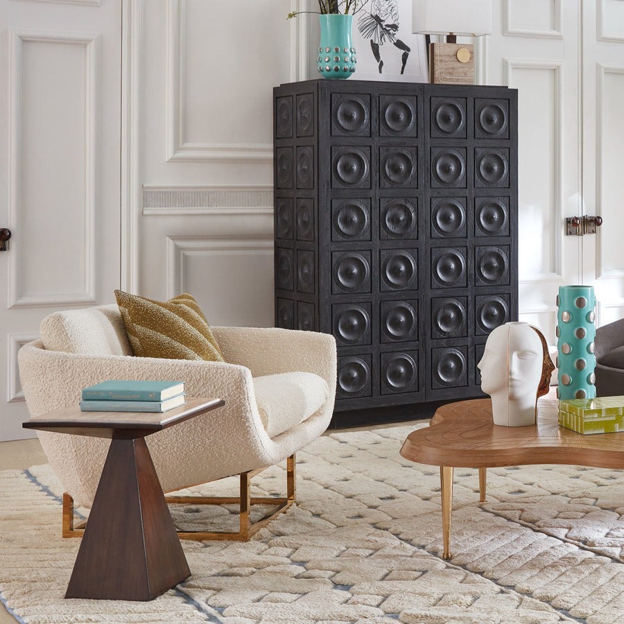   Brass Base Velvet Lounge Chair | Oroa.com