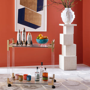   Round Glass Bar Cart | Oroa.com