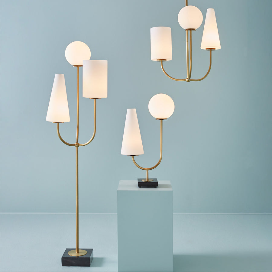   Milk Glass Shades Floor Lamp | Oroa.com