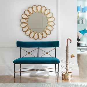   Floral Detal Velvet Dining Bench | Oroa.com