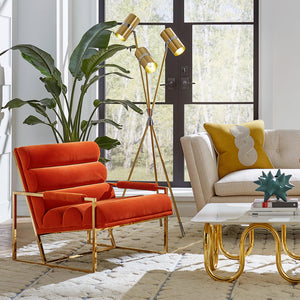   Channeled Velvet Lounge Chair | Oroa.com