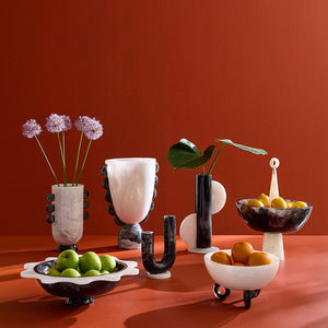   Marbleized White Urn | Oroa.com