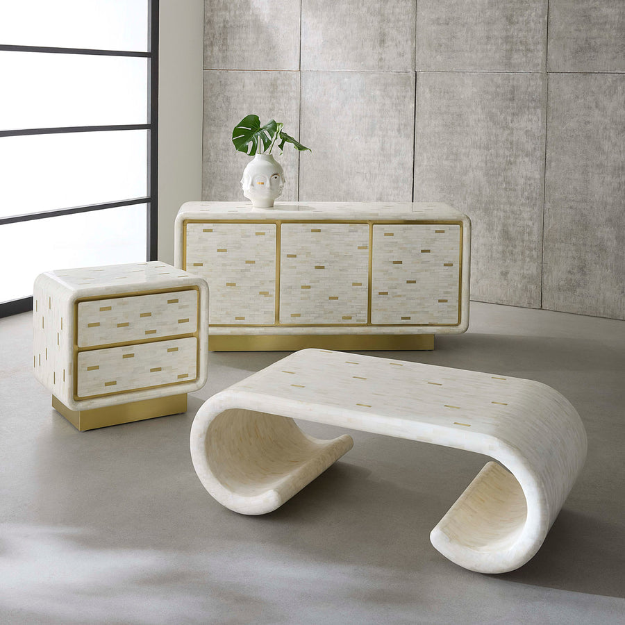   Bone Marquetry 3-Door Sideboard | Oroa.com