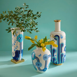   Printed Porcelain Tall Flared Vase | Oroa.com