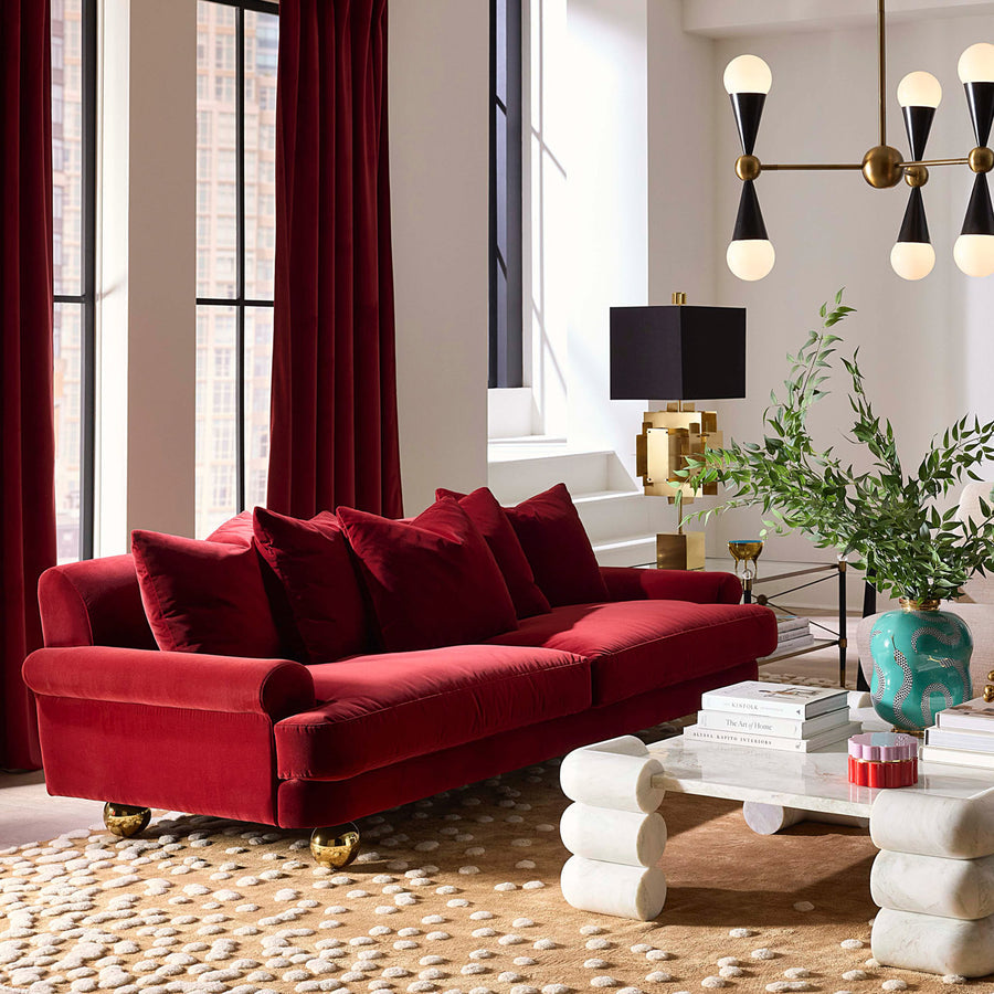 Orb Feet Velvet Sofa | Jonathan Adler Greenwich | Oroa.com