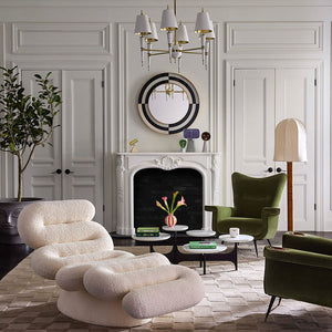   Tube-Shaped Bouclé Chaise Lounge | Oroa.com