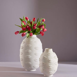   Lips Embossed Porcelain Vase | Oroa.com