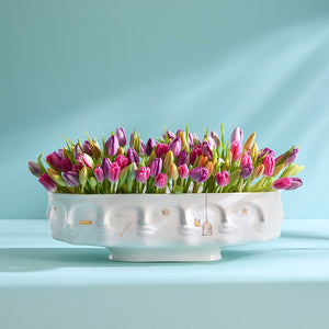   White Porcelain Gilded Long Bowl | Oroa.com