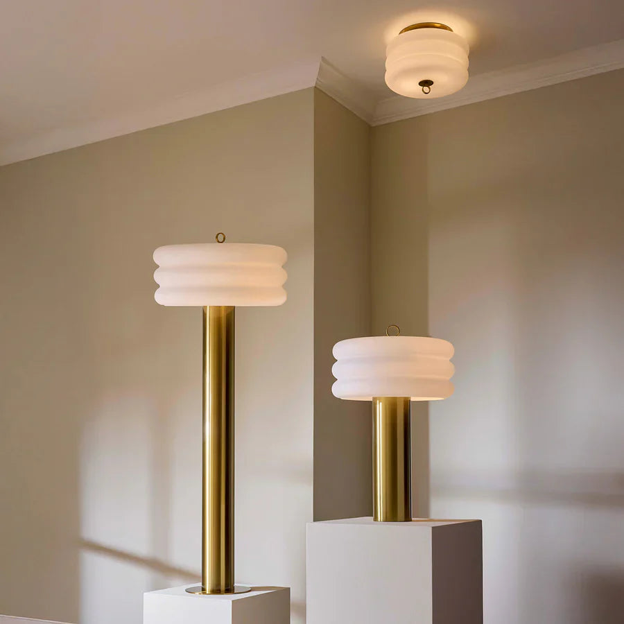   Stacked White Glass Ceiling Lamp | Oroa.com