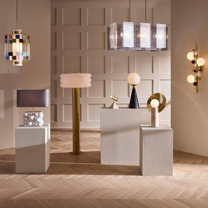   Cylindrical Travertine Table Lamp | Oroa.com