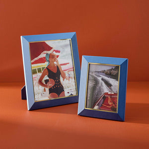   Blue Leather Photo Frame L | Oroa.com