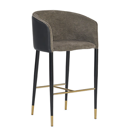   Modern European furniture - Gray Fabric & Leather Bar Stool - www.oroa.com | Oroa.com
