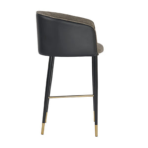   Modern European furniture - Gray Fabric & Leather Bar Stool - www.oroa.com | Oroa.com