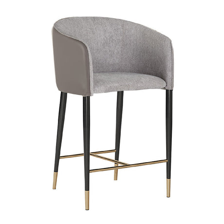   Modern European furniture - Taupe Leather Counter Stool - www.oroa.com | Oroa.com