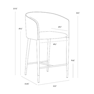   Modern European furniture - Taupe Leather Counter Stool - www.oroa.com | Oroa.com