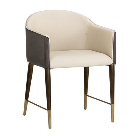   Modern European furniture - Cream Leather Dining Armchair - www.oroa.com | Oroa.com
