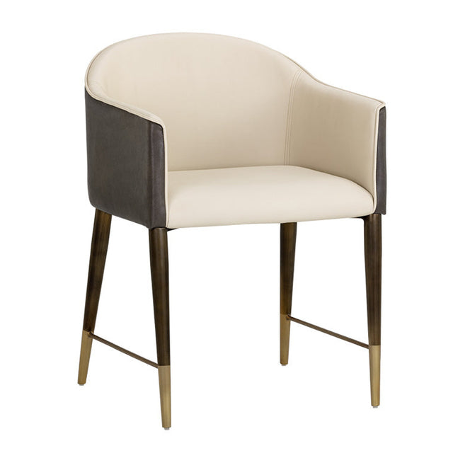 Modern European furniture - Cream Leather Dining Armchair - www.oroa.com
