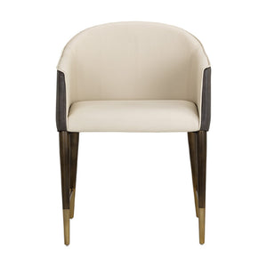   Modern European furniture - Cream Leather Dining Armchair - www.oroa.com | Oroa.com