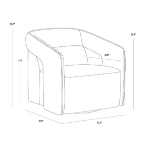   Modern European furniture - Fabric Upholstered Swivel Lounge Chair - www.oroa.com | Oroa.com