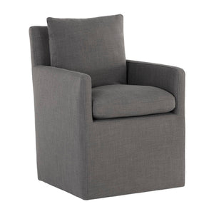   Modern European furniture - Linen Wheeled Dining Chair - www.oroa.com | Oroa.com