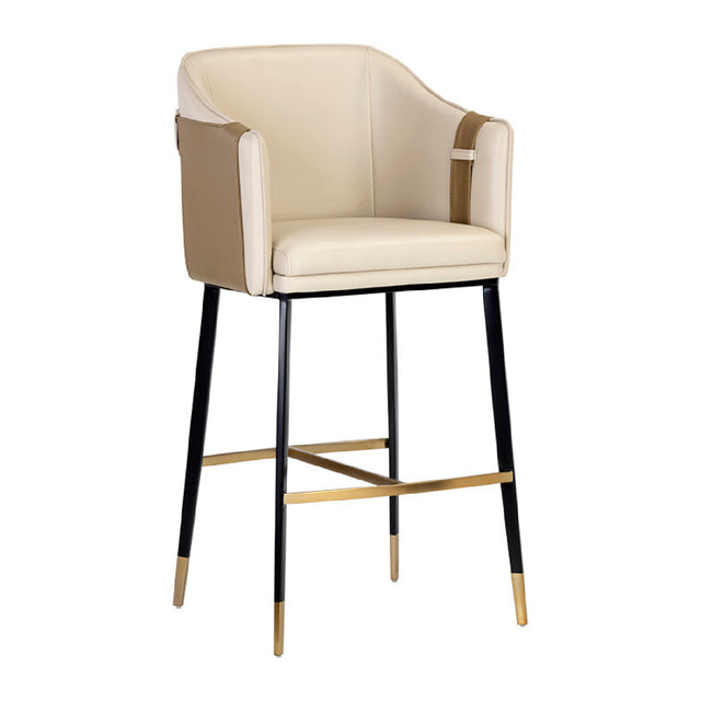 Modern European furniture - Two-Toned Leather Bar Stool - www.oroa.com