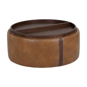   Modern European furniture - Round Leather Wheeled Storage Ottoman - www.oroa.com | Oroa.com