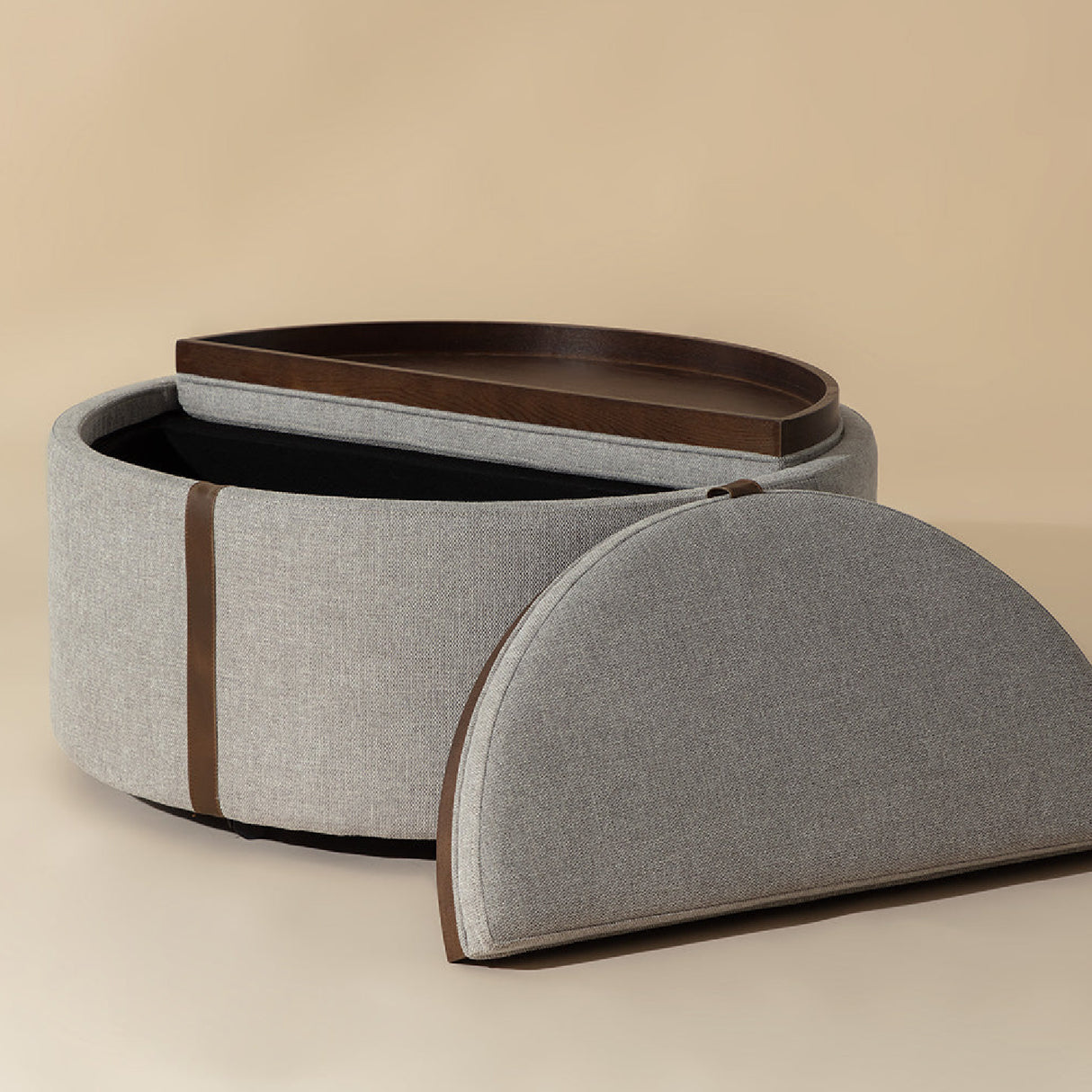   Modern European furniture - Round Leather Wheeled Storage Ottoman - www.oroa.com | Oroa.com