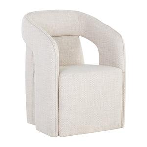   Modern European furniture - Fabric Upholstered Wheel Dining Armchair - www.oroa.com | Oroa.com