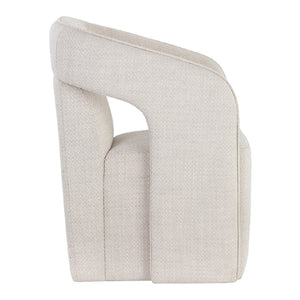   Modern European furniture - Fabric Upholstered Wheel Dining Armchair - www.oroa.com | Oroa.com