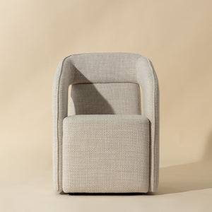   Modern European furniture - Fabric Upholstered Wheel Dining Armchair - www.oroa.com | Oroa.com