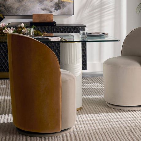   Modern European furniture - Fabric Swivel Dining Chair - www.oroa.com | Oroa.com