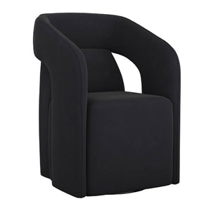   Modern European furniture - Fabric Upholstered Wheel Dining Armchair - www.oroa.com | Oroa.com