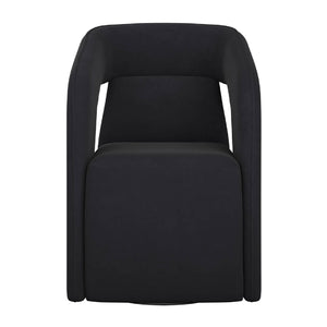   Modern European furniture - Fabric Upholstered Wheel Dining Armchair - www.oroa.com | Oroa.com